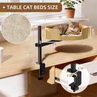 Hauteur réglable 360° °   Mobilier d'intérieur rotatif en bois pour chat, lit de bureau pour petit espace, avec accessoires pour animaux de compagnie