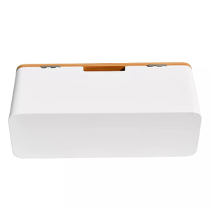 Caja de gestión de cables de bambú grande, organizador de tira de alimentación rectangular con técnicas talladas para almacenamiento de kit médico para ocultar cables en el hogar - Product Image 4