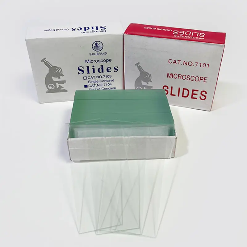 Verschiedene Krankenhaus schliff einfarbig vorbereitete selbst klebende Silanized Glass egel Marke vorbereitet Mikroskop Objektträger Box 7102