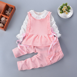 Ensembles de vêtements pour filles vêtements de sport pour filles vêtements de mode pour enfants 2023 <span class=keywords><strong>survêtement</strong></span> en coton pour enfants de 2 <span class=keywords><strong>ans</strong></span> tenue pour tout-petits 3 pièces Costume - Product Image 2