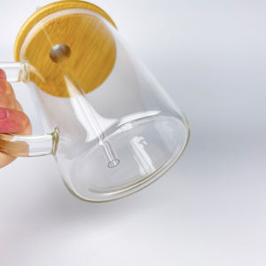 Taza de café de vidrio esmerilado sublimatable, vaso transparente de sublimación con mango, venta al <span class=keywords><strong>por</strong></span> <span class=keywords><strong>mayor</strong></span>, 17oz - Product Image 3