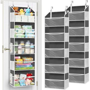 Organisateur de porte à 20 poches en tissu non tissé pour ranger les produits pour bébés et les vêtements, à accrocher derrière les portes ou sur les murs - Product Image 1