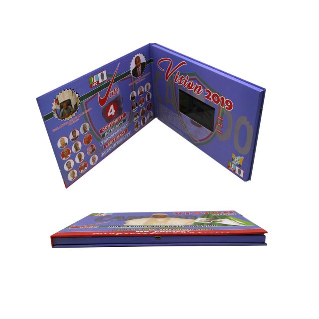 Advertising Promotion Video Brochure 7 Inch Screen in Print Lcd Screen Video Book for Marketing