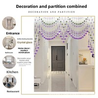 Rideau Couronne de Perles de Cristal pour Salon, Entrée, Toilettes, Balcon - Taille Personnalisée, Paravent Fini