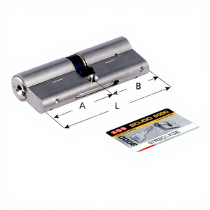 CILINDRO DE SEGURIDAD Scudo 9000 Niquelado, Resistente a Desgarros y Perforaciones, Pasadores de Acero Inoxidable, 5 Llaves, Tarjeta de Código - Product Image 1