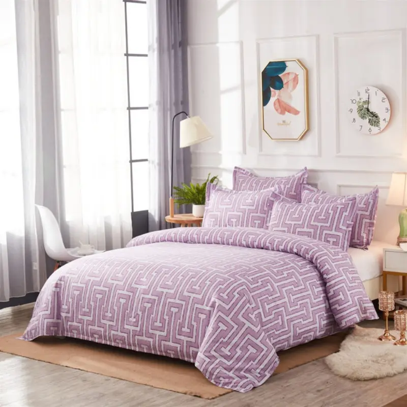 Light Purple Bed Covers Duvet Cover Bed Sets Sabanas Para Camas 3pcs Luxury Bedding Set 3 d Korean New Born Bed Spread Sets King