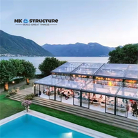 Tente d'atrium transparente en fer forgé de haute qualité, prix d'usine, design élégant, pour événements de mariage, fêtes, décoration d'atrium, tente en aluminium