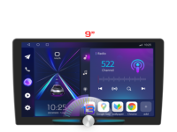 Nouveautés : Lecteur GPS de voiture 9 pouces avec écran partagé, aide au recul, DSP, éclairage d'ambiance RGB pour tableau de bord, amplificateur, garantie 1 an