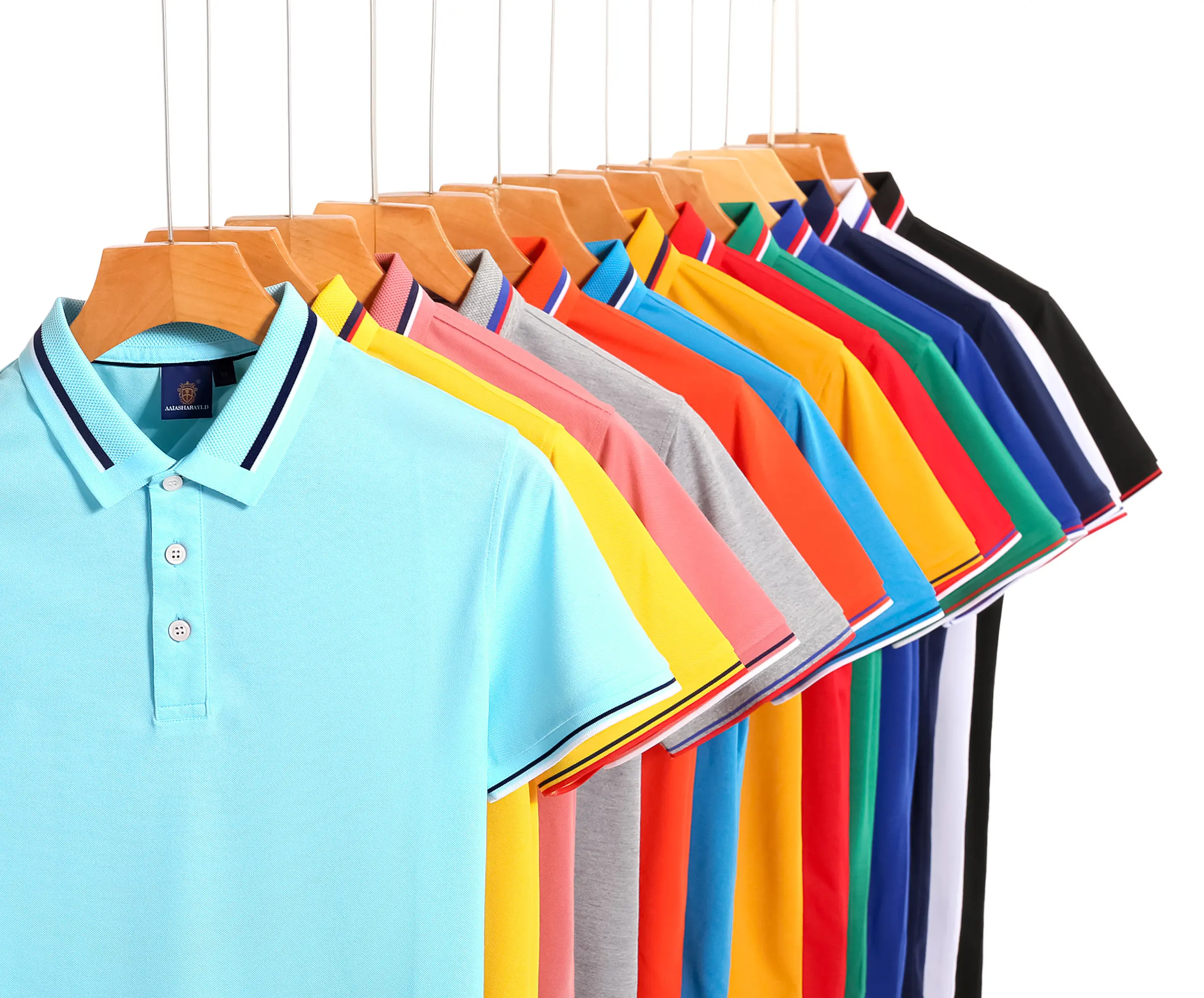 Atacado de seda algodão Plain Casual Personalizado logotipo bordado Mens Golf Camisa Polo camiseta polo para homme