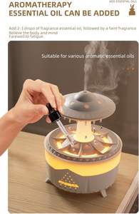 Humidificateur <span class=keywords><strong>nuage</strong></span> de <span class=keywords><strong>pluie</strong></span> électrique 350ml expédition rapide maison H20 UFO diffuseur de goutte d'eau en plastique à distance pour usage domestique - Product Image 4