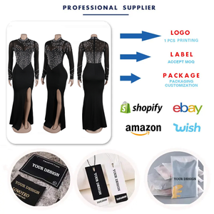 <span class=keywords><strong>Robe</strong></span> de soirée chic longue pour femme, col rond, manches longues, fente haute, ornée de strass et de perles, idéale pour <span class=keywords><strong>demoiselle</strong></span> <span class=keywords><strong>d</strong></span>'<span class=keywords><strong>honneur</strong></span> - Product Image 4