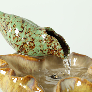 Fontana d'Acqua in Ceramica a Forma di Foglia di Loto su Larga Scala Fontana in Ceramica da <span class=keywords><strong>Giardino</strong></span> - Product Image 5