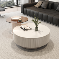 Luxuriöser Couchtisch im italienischen Design, Runder Marmor-Beistelltisch mit Stauraum für Kleine Wohnungen