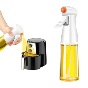 Oil Sprayer for Cooking - 210ml Glass Olive OilDispenser Bottle Spray Mister-Reusable Food Grade Sprayer Bot