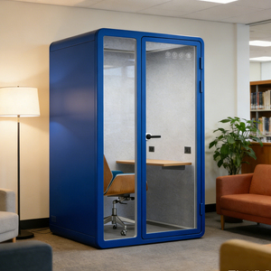 Cabine de bureau insonorisée portable en acier moderne, sans installation, silencieuse, double usage, bureau à domicile, salle de diffusion en direct - Product Image 3