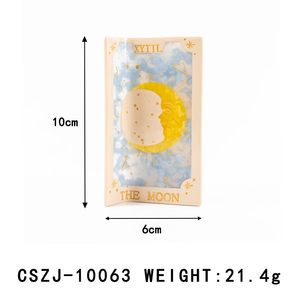 CANYUAN Fermaglio per Capelli in Acetato da 10 cm Blu e Giallo con Motivo Luna e Carte dei Tarocchi, Artigianato Unico con Logo Personalizzato per Donne - Product Image 2