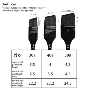 Pinceau pour peinture <span class=keywords><strong>sur</strong></span> toile, <span class=keywords><strong>gouache</strong></span>, acrylique et huile, avec manche en <span class=keywords><strong>bois</strong></span>, poils de rat gris mélangés à des poils de peinture - Product Image 3