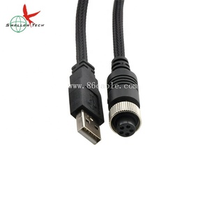 สายดาต้าไนลอนถักเปียปรับแต่งได้ GX12 GX16 5PIN การบินหญิงไปยัง USB ประเภทปลั๊กตัวผู้อุปกรณ์วิดีโอเกมสำหรับคอมพิวเตอร์ - Product Image 4