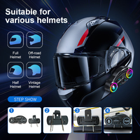 Nouveaux Interphones Casque Y13 2025 – Casque Moto Sans Fil Bluetooth 5.4 500 mAh avec Assistant Vocal IA