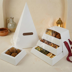 Boîte pyramidale en papier kraft personnalisée en vente chaude pour la restauration, les <span class=keywords><strong>bento</strong></span>, les plats à emporter, les collations, les desserts et les plateaux de dégustation - Product Image 4