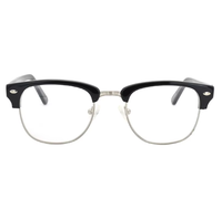 Lunettes de lecture vintage en acétate et métal avec charnière métallique, monture optique unisexe anti-lumière bleue pour ordinateur, demi-cerclées