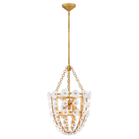 Lustre en verre floral blanc de Murano fait à la main pour décoration de mariage élégante