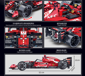 1:10 F1 STATIC EDITION, voitures de course sportives de formule technique, blocs de construction de modèles, briques, jouets, télécommande améliorable - Product Image 5