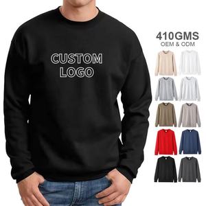 Promotion en stock, sweat-shirts pour hommes de bonne qualité, solides, d'automne, ODM, doux, respirants, en coton/bambou, polaire, pull-over intérieur - Product Image 1