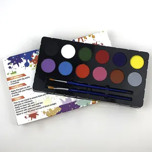 Kit de 12 colores de pintura corporal a base de aceite para niños, set de maquillaje lavable para Halloween y Navidad, venta al por mayor