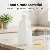Bouteille en plastique HDPE avec poignée, vide, pour le stockage de liquides, réutilisable, pour jus, lait, miel, condiments, emballage