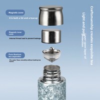 Mug à café en titane à double paroi pour filles, 420 ml, bouteilles d'eau isolées sous vide, gobelet en titane pur, ensemble cadeau