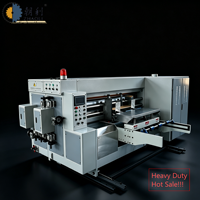 Machine semi-automatique haute vitesse d'impression flexographique 1 à 4 couleurs, découpe, pliage et collage pour boîtes en carton ondulé