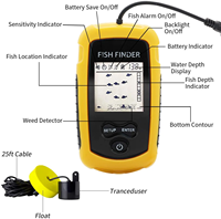 Alarme 100M Sonar portable Détecteur de poissons 45 degrés Sonar Coverage Echo Sounder Alarm Transducer Lake Sea Fishing
