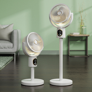 Điều Khiển Từ Xa Có Thể Sạc Lại Sàn Fan Kép Sử Dụng 5 Tốc Độ Lắc Đầu Chiều Cao Có Thể Điều Chỉnh Câm Fan Với Ánh Sáng Ban Đêm - Product Image 1