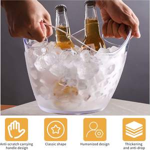 Hoge Kwaliteit Ktv Bar Party Ovale Vorm Luxe Wijn Wodka Whisky Champagne Emmers Acryl Plastic Ijsemmer - Product Image 2