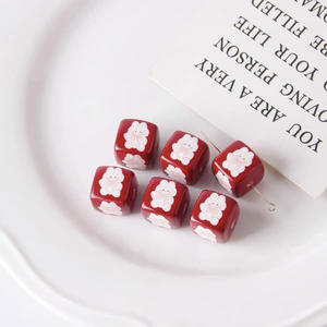 Cartoon Printed DIY Mobile Phone Chain Accessories Warm Color Sugar Cube Acrylic Beads <b>Plastic</b> & Lucite Square & <b>Sweet</b> - Product Image 3