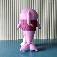 Costume de mascotte interactif gonflable en tissu Oxford durable, motif dauphin de dessin animé super mignon Longgang