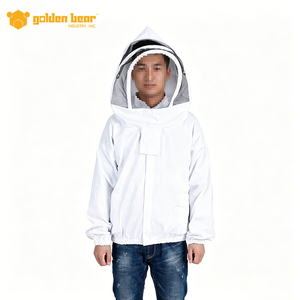 Nouvelle combinaison d'apiculture en coton blanc avec capuche et écran facial en maille pour l'apiculture - Product Image 1