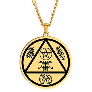 Tinh Thần Đồ Trang Sức Tốt Nhất Tiền Bùa Để Thu Hút Tiền Với 4 Sự Phong Phú Tinh Thần Amulet Laser Cắt Thép Không Gỉ Mặt Dây Chuyền Vòng Cổ