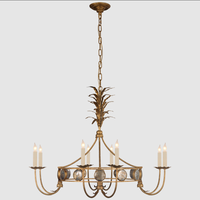 Yihao Creative Salon Restaurant Lampes En Laiton De Luxe Designer Luminaire Post-moderne À La Main Vieux Unique Anneau Lustre