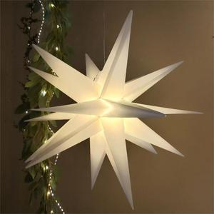 折りたたみ式3D折りたたみ式スターデコレーションLEDライト、18個の尖った角度でプラスチックスターを吊るす装飾用 - Product Image 4