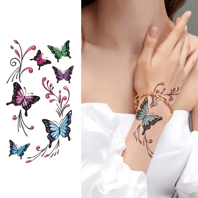 Alta qualidade do corpo de borboleta pequena temporária tatuagem adesivos definir