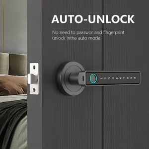 Double Latch High Quality Hardware Smart Fingerprint Digital Key Number Electronics Bedroom Home Wood Door Lock