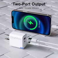 Chargeur mural rapide 67W compatible USB A et Type C pour prise intelligente, alimentation PD QC3.0, adaptateur secteur écologique