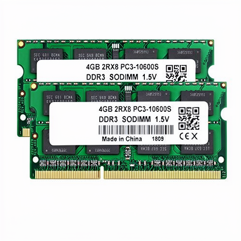 DDR3 1600MHz Sodimm RAM 4GB Kit 2Rx8 PC3 1.5V 204-Pin Dual Rank Non-ECC Unbuffered Laptop Memory