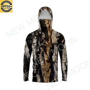 2025 New ngụy trang UPF 50 dài tay áo trùm đầu Áo sơ mi câu cá với mặt nạ UV bảo vệ thoải mái và thời trang tùy chỉnh - Product Image 5