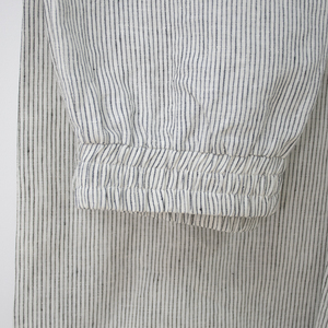 Set <span class=keywords><strong>pigiama</strong></span> in lino 100% a righe bianche personalizzate di lusso Premium per <span class=keywords><strong>uomo</strong></span> <span class=keywords><strong>camicia</strong></span> e pantaloni in puro lino leisuewear - Product Image 6