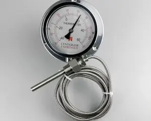 Thermomètre <span class=keywords><strong>capillaire</strong></span> analogique en verre, capteur de température modèle Y100, personnalisable OEM/ODM, plage 0-650°C, boîtier 100mm, longueur 3m - Product Image 4