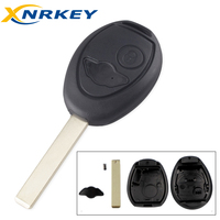 XNRKEY 2 Tombol Cangkang Kunci Fob untuk BMW Remote Car Key Case Cover untuk BMW Mini Cooper S R50 R53 Rover 75 Pengganti Bilah Kunci Belum Terpotong