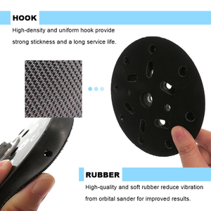 Plaque de support de ponçage noire de 6 pouces à 17 trous avec fixation auto-agrippante, <span class=keywords><strong>disque</strong></span> de ponçage sous vide de remplacement pour outils abrasifs et polissage - Product Image 4